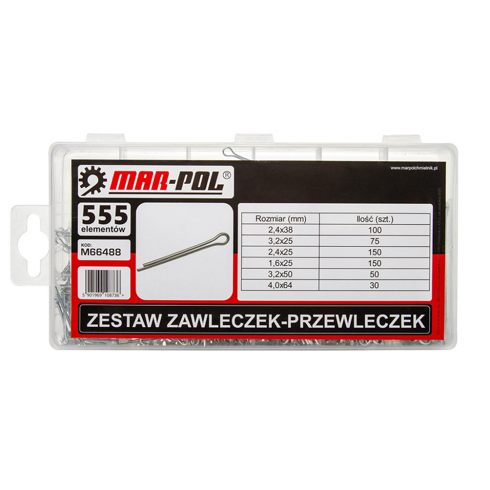 Шплинты для механических соединений 555 шт в кейсе Mar-Pol (M66488) Нововолынск - изображение 8