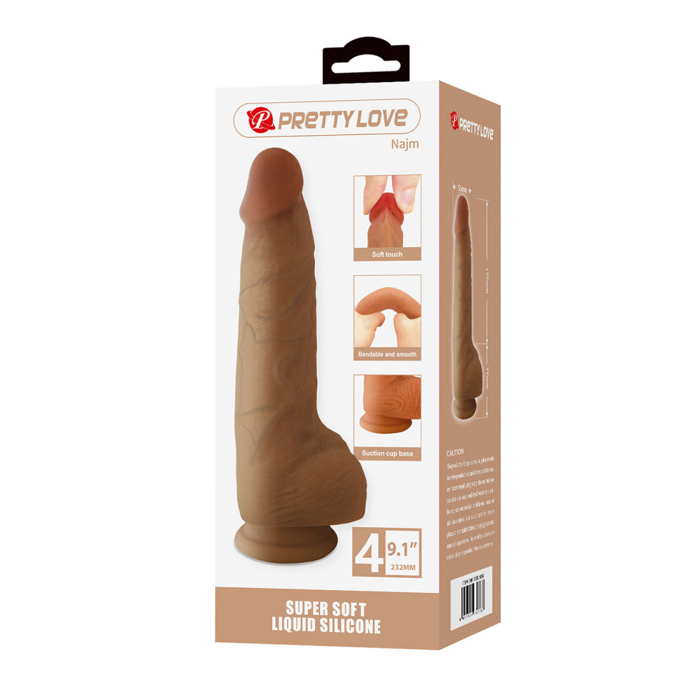 Фалоімітатор Pretty Love Najm 9.1 Super Soft Liquid Silicone Dildo Sex Aura Київ - фото 7