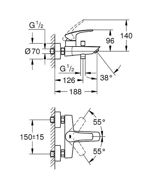 Змішувач для ванни Grohe Eurosmart   ( 333002433 ) 22071 Харків - фото 7