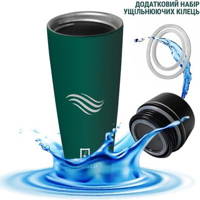 Термокружка Tavialo матовий зелений колір + 2 ущільнювальних кільця 460 мл (190460108) Вінниця - фото 4