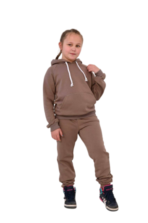 Спортивний костюм на флісі на дівчинку Коричневий 146 Харків