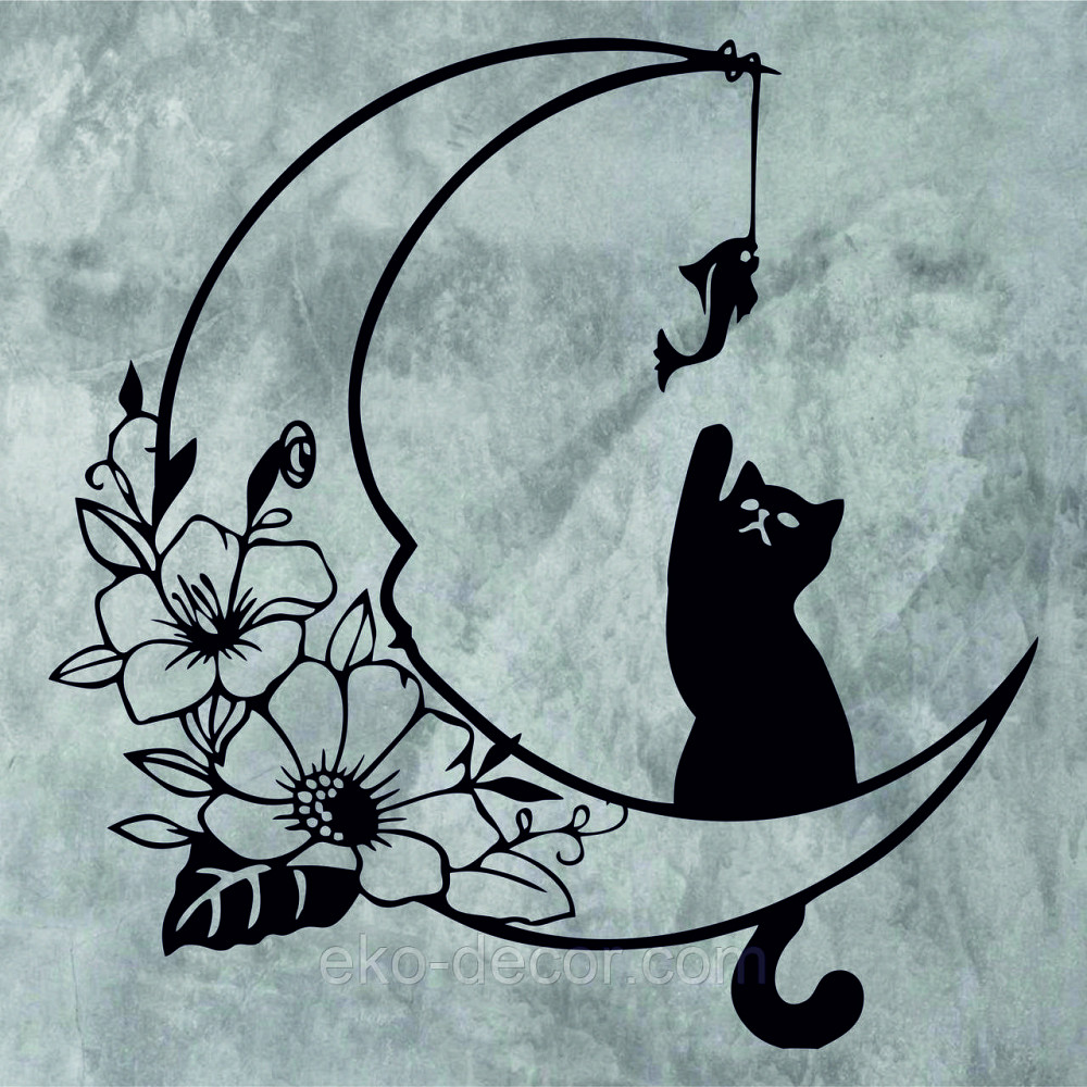 Декоративное настенное 3D Панно «Котёнок» Декор на стену с объемом 90*86 см, Черный Киев - изображение 9