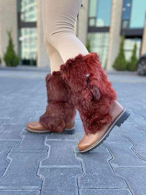 TopS Унти жіночі TopS руді натуральна шкіра з хутром висота 26см обхват 32-33см розмір 40 (АР-6 Коломыя - изображение 9