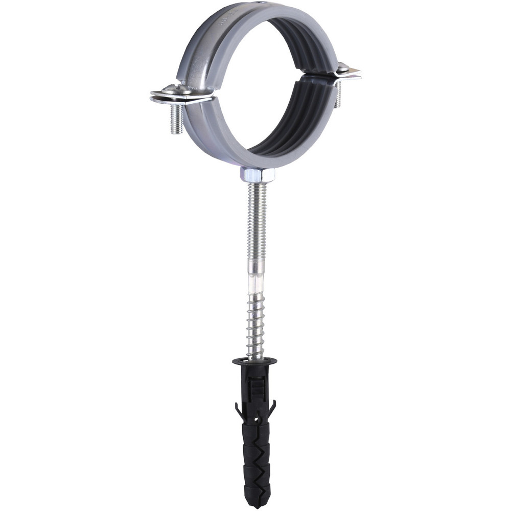 Хомут у зборі CR 2" (59-65 мм) з гвинтом-шурупом 8*100 і дюбелем у уп., сірий Київ - фото 4