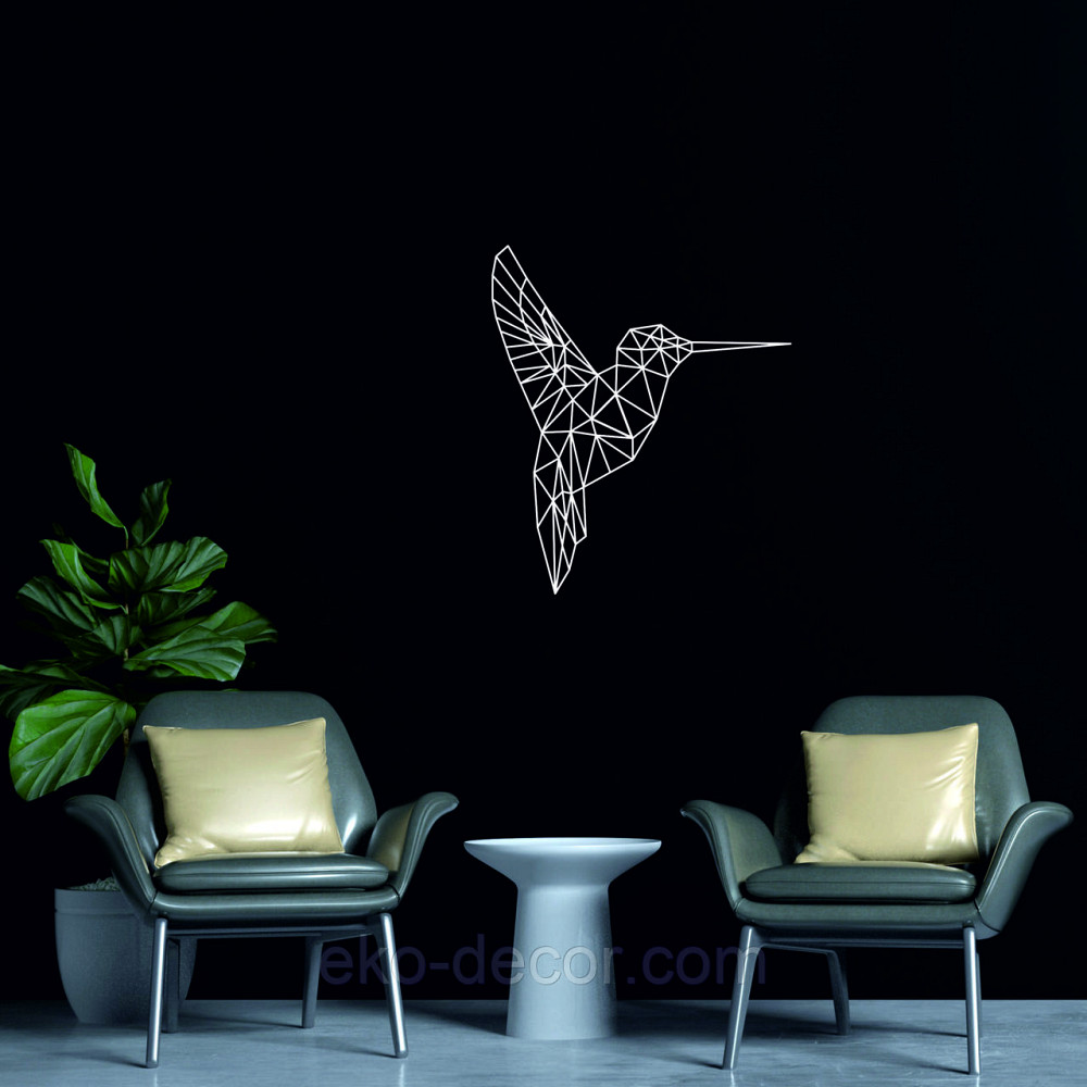 Настінний декор Панно «Колібрі» Декор на стіну 50*42 см, Білий Київ - фото 5