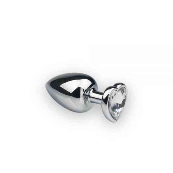 Анальна пробка Silver Heart Diamond, M з кристалом у вигляді сердечка Sex Aura Київ
