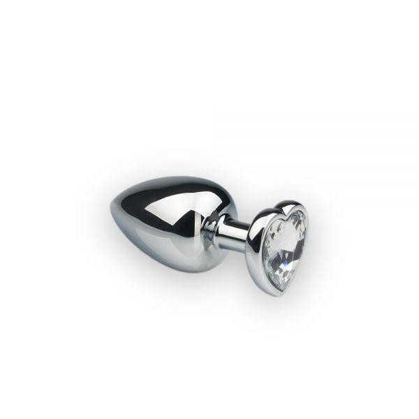 Анальна пробка Silver Heart Diamond, M з кристалом у вигляді сердечка Sex Aura Київ - фото 1