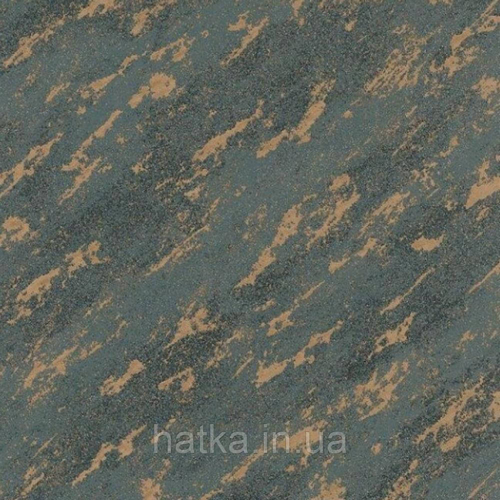 Шпалери вінілові на флізеліні Marburg Lava метрові під штукатурку темно-бірюзові із золотом Київ - фото 1