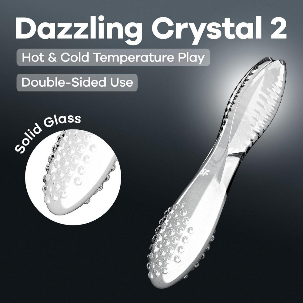 Двосторонній скляний дилдо Satisfyer Dazzling Crystal 2 Transparent Sex Aura Київ - фото 6