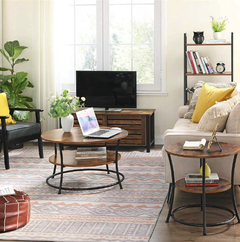 Журнальний столик Leobert Vasagle 80 x 80 x 45см в стилі Loft Київ - фото 8