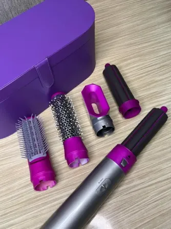 Стайлер + Коробка 5в1 HAIR BRUSH Styler для различных типов волос с функциями придания объема, выпрямления, укладки Фиолетовый Коломыя