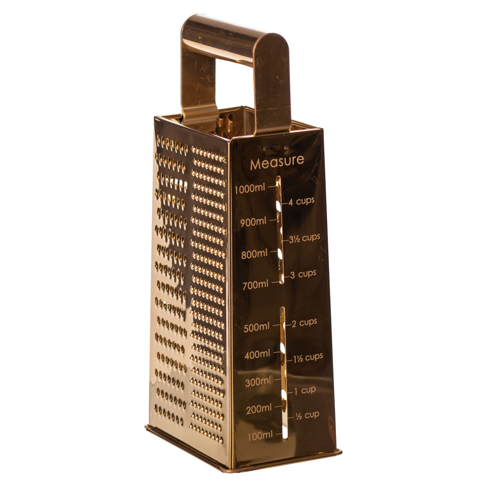 Терка ручна чотиристороння 11×8×24 (см) кухонна з нержавіючої сталі Золотиста HP-8-12 Коломия - фото 4