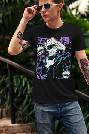 Футболка для мальчика аниме Магическая битва оверсайз (рост от 165 до 180 ) Черний AnimeJ0594m Днепр