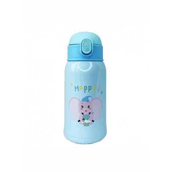 Термос-поїльник з силіконовою трубочкою MGZ-0318(Blue) чашкою, в чохлі з ремінцем, 550 мл Вінниця