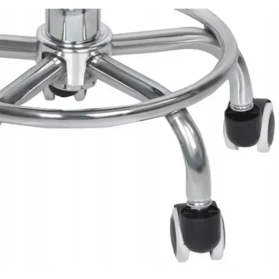 Стул косметологический без спинки на колесах с подставкой для ног, регулировка высоты Шахматка коричневая Киев