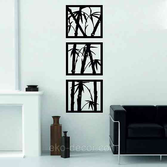 Декоративное настенное Панно «Пальма» Декор на стену 90*213, Черный Киев