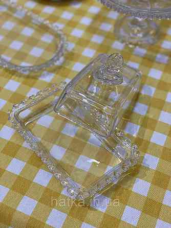 Маслянка скляна "Прозоре серце" 17 см h 10 см товсте скло Київ