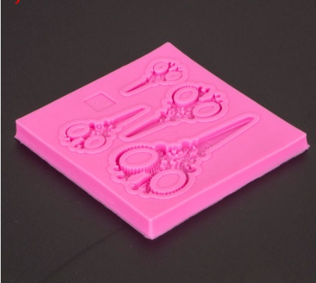 Силіконовий молд Ножиці 76 на 76 мм рожевий Київ - фото 9