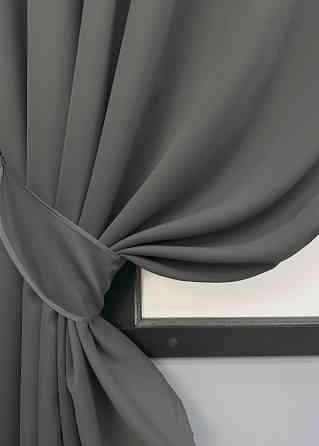 Комплект коротких штор VR-Textil Блэкаут Midnight № 1671ш Серый 140х170 см 2 шт (35-0333) Киев