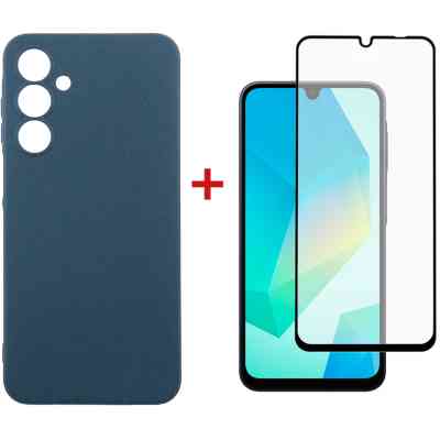 Чохол до мобільного телефона Dengos Samsung Galaxy A16 5G Carbon + glass (Blue) (DG-KM-122) Вінниця