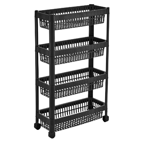 LINE етажерка універсальна на колесах, дизайн в вертикальну смужку (6) (х86 чорний (black)) Житомир - изображение 1