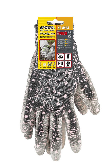 MASTERTOOL Рукавички безшовні трикотажні MASTERTOOL "Орхідея" з поліуретановим покриттям долоні Киев - изображение 4