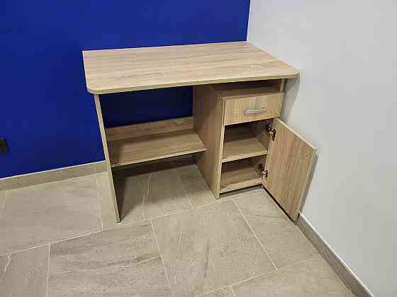 Маленький робочий письмовий стіл 90 см з тумбою та шухлядою для школяра підлітка студента Дуб Сонома Львів