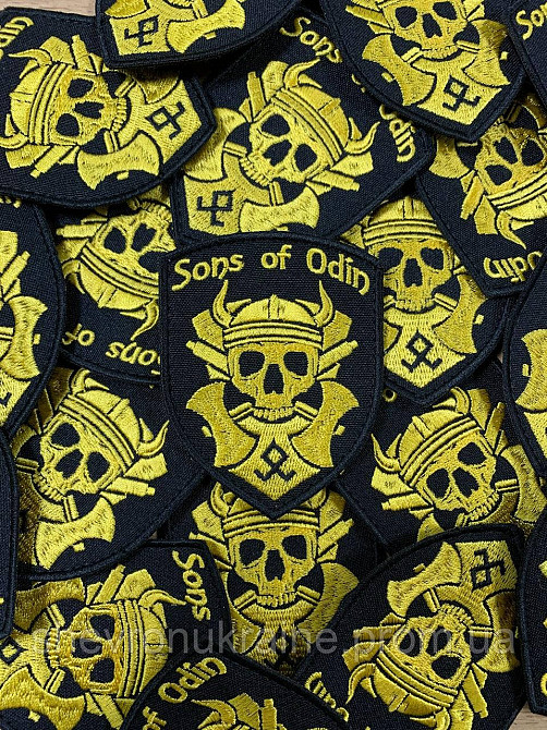 Шеврон СЫНЫ ОДИНА (Форма щит. На липучке) Размер 9x7см Киев - изображение 2