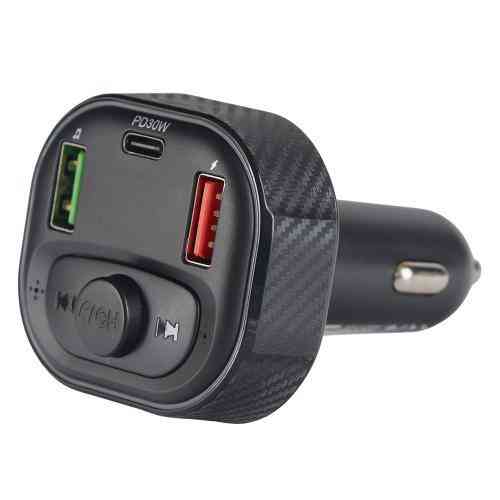 FM модулятор VOIN W-3386 з Bluetooth 5.0, 2 USB 4.8A, Type C, Hands free, вольтметр, 12-24В Харків