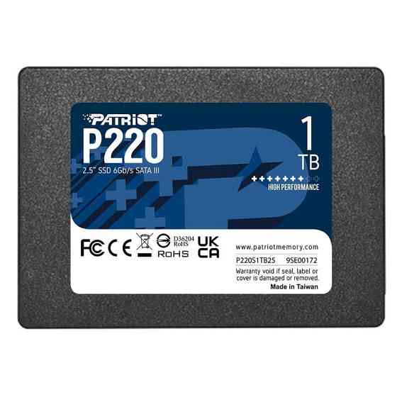Накопичувач SSD Patriot P220 1TB 2.5" 7mm SATAIII Київ