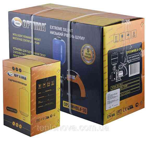 Насосная станция Optima PRIME OP25WHBL4-30 с интелл,част, преобр, на базе многост, насоса + бак 5л Черновцы