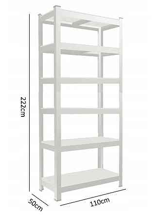 Стелаж металевий 222x110x50, 6 полиць (сірий) Київ