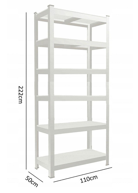 Стеллаж металлический 222x110x50, 6 полок (серый) Киев - изображение 2