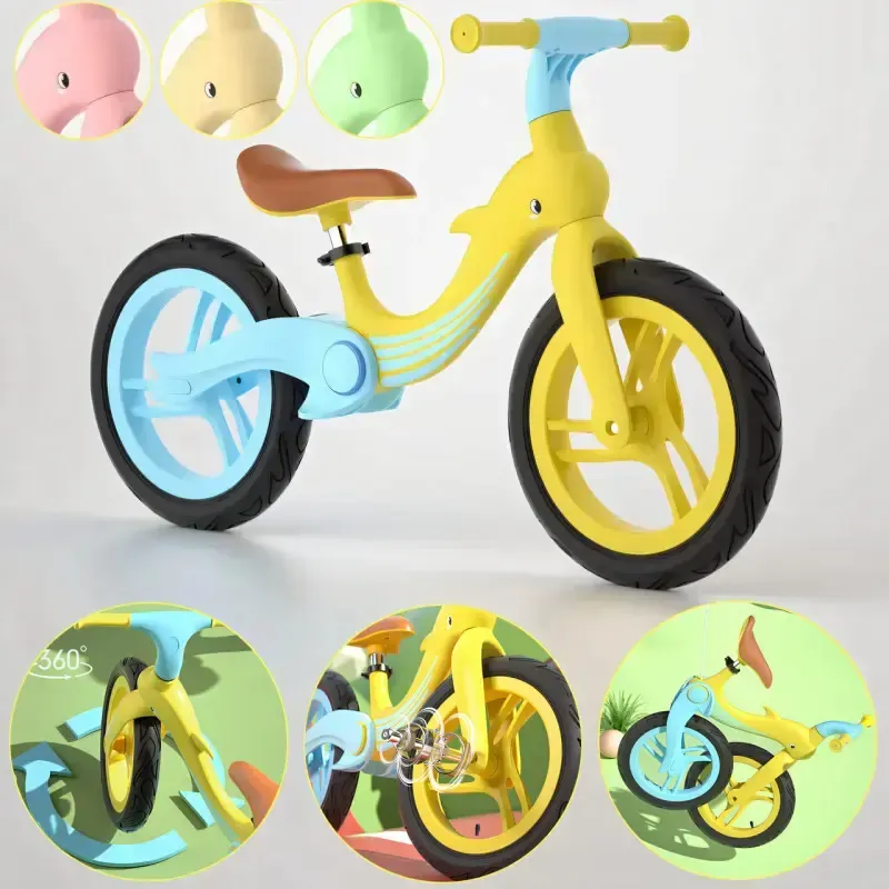 Велобег с дельфином, складной беговел от 2 до 5 лет, надувные колеса 12", нагрузка до 40 кг, ВА03 4 кг Коломия - фото 9