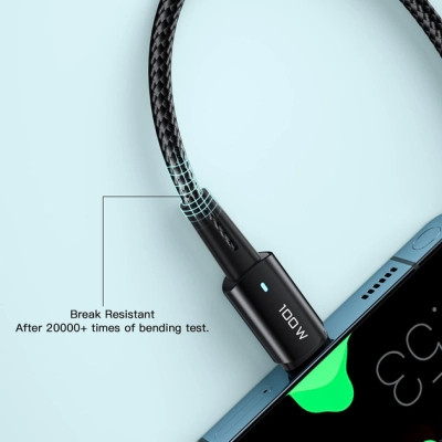 Дата кабель USB-C to USB-C 1.0m 100W black Essager (EXCTT1-CG01) Вінниця - фото 8