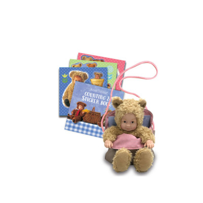 Пупс Anne Geddes набор Маленький Медвежонок с сумкой и стикерами 23 см (21071AG) Винница - изображение 2