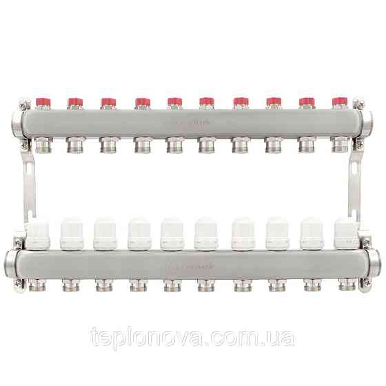 Колектор нержавійка на 10 пар виходів  "Polmark" для теплої підлоги та радіаторів Чернівці