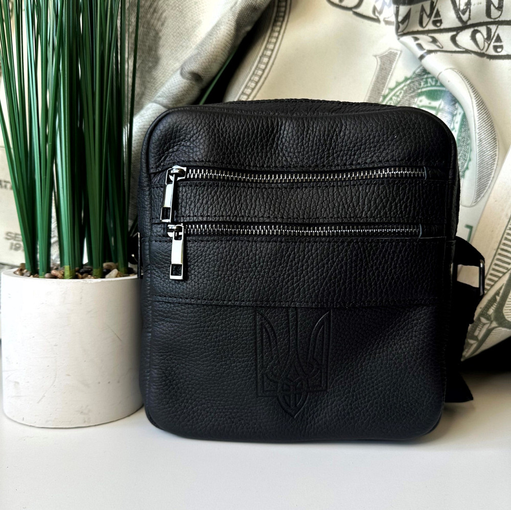 Сумка шкіряна через плече чоловіча Детройт Герб , сумка молодіжна для хлопця 21*19 смMasterSem Київ - фото 1