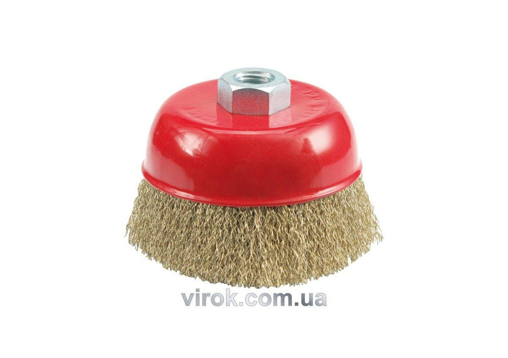 Щітка дротяна VOREL чашкоподібна, Ø-75 мм, з гайкою М14  [12/72] Одеса - фото 1