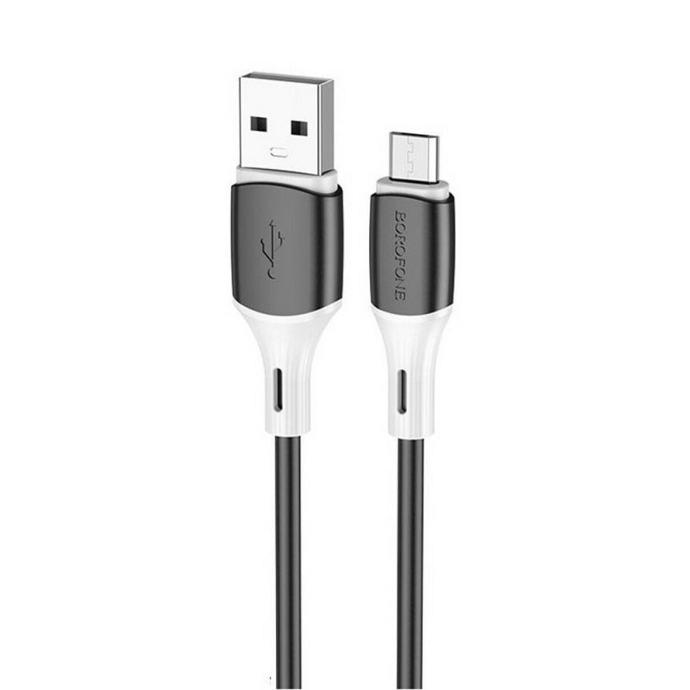 Кабель BOROFONE BX79 USB to Micro 2.4A, 1m, silicone, silicone connectors, Black Київ - фото 1