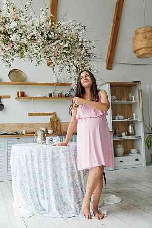 Нічна сорочка для вагітних в пологовий та годуючих мам з секретом годування Amelie розмір 3XL Lullababe Рожевий Кривий Ріг