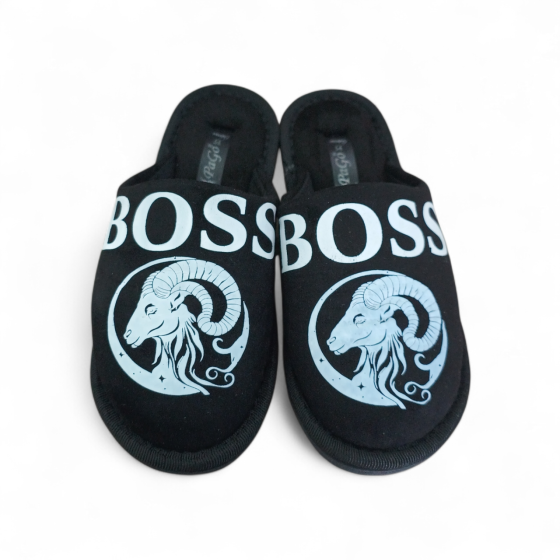 Хатні капці підліткові хлопчик домашні кімнатні PaGo Знаки зодіаку "Овен" Чорні Одеса