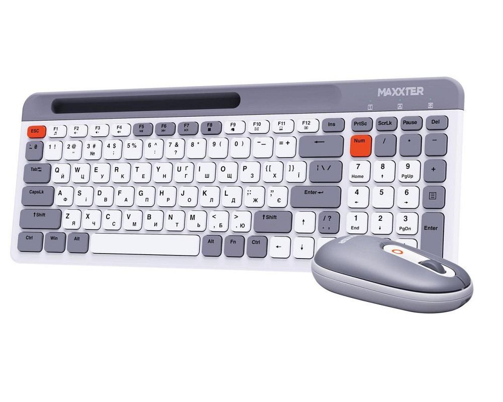Комплект (клавіатура, миша) бездротовий Maxxter KMS-WCM-03G-UA ( білий із сірим ) Харьков - изображение 2