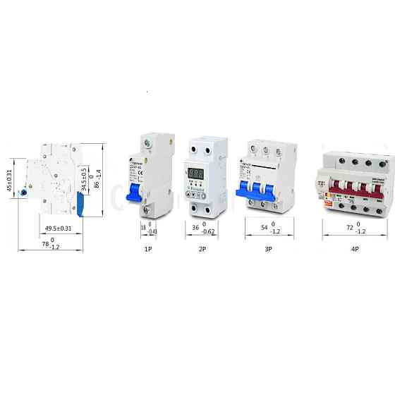 Автоматичний вимикач Lightwell ZS3 V protector 1P+N/63A реле напруги Киев