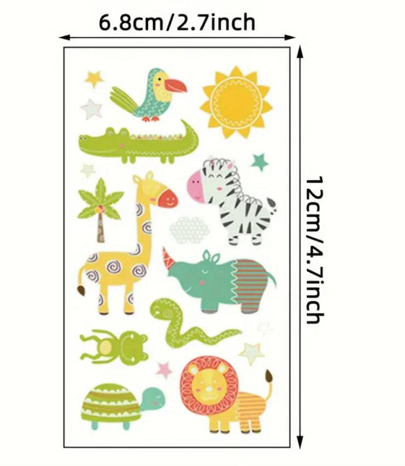 68 временных переводных тату, флуоресцентные тату для детей, светящиеся водостойкие тату. Киев - изображение 4