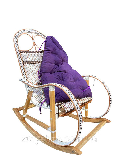 Кресло-качалка плетеное из лозы с накидкой Киев - изображение 2