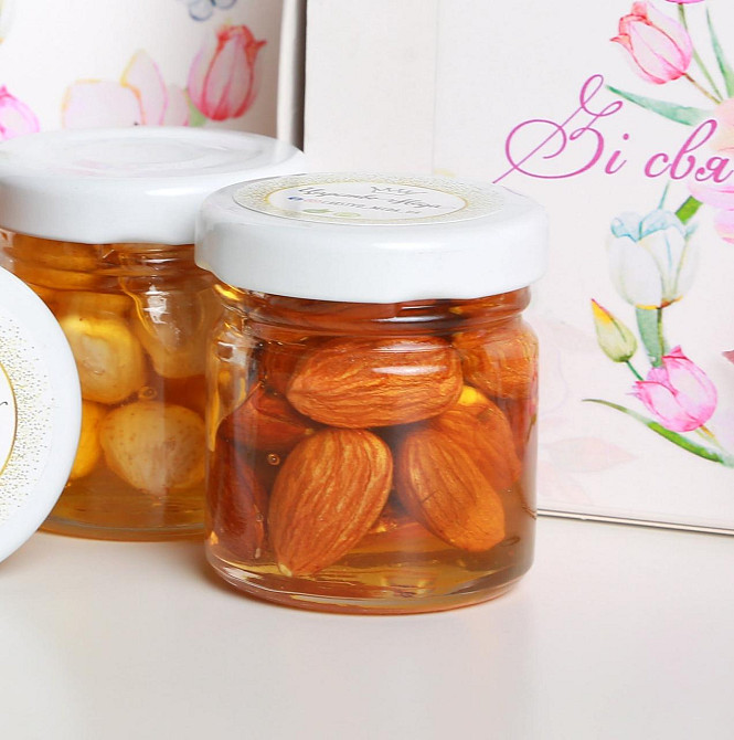 Миндаль с медом в стеклянной баночке весом 50 грамм. Одесса - изображение 7