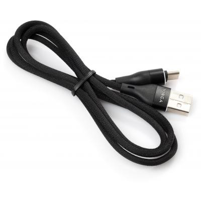 Дата кабель USB 2.0 AM to Type-C 1.0m cylindric nylon back Vinga (VCPDCTCCANB1BK) Вінниця - фото 3