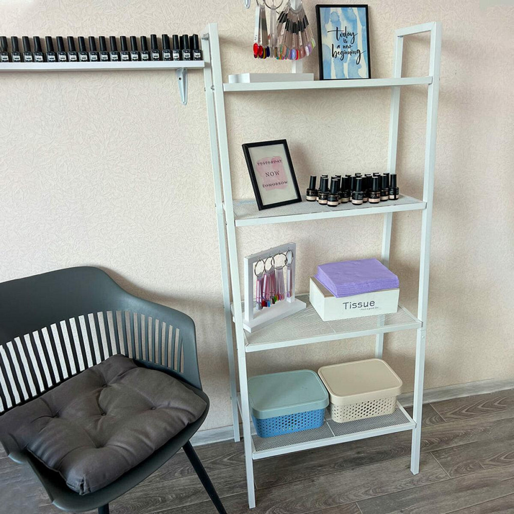 Стелаж-етажерка чотириярусний з металу 60х35х148см Білий SW-00002104 Київ - фото 9
