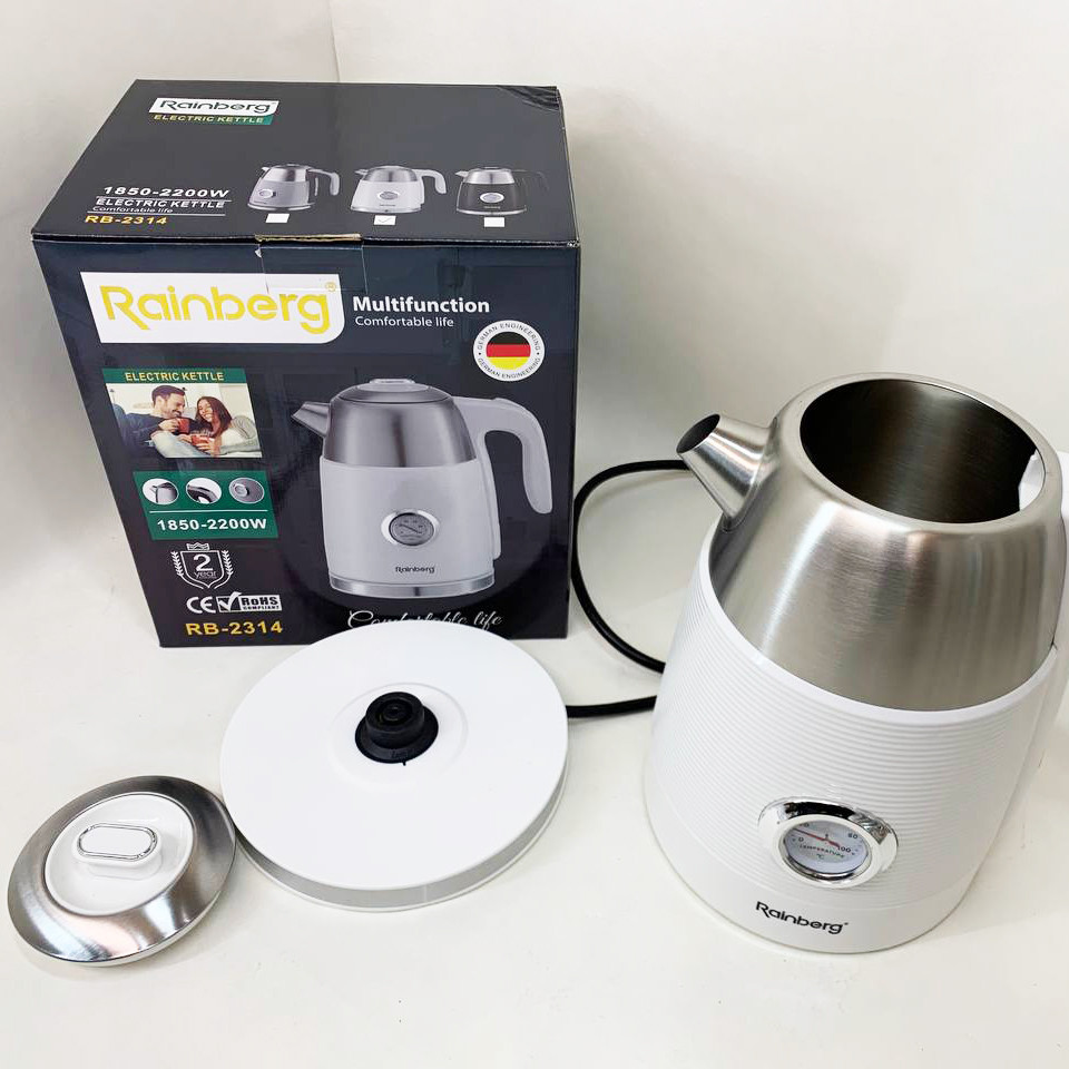 Чайник электрический с датчиком температуры Rainberg RB-2314 2200Вт 1.7л White LU-65 Львов - изображение 18
